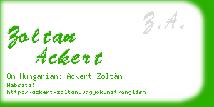 zoltan ackert business card