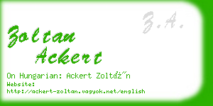 zoltan ackert business card